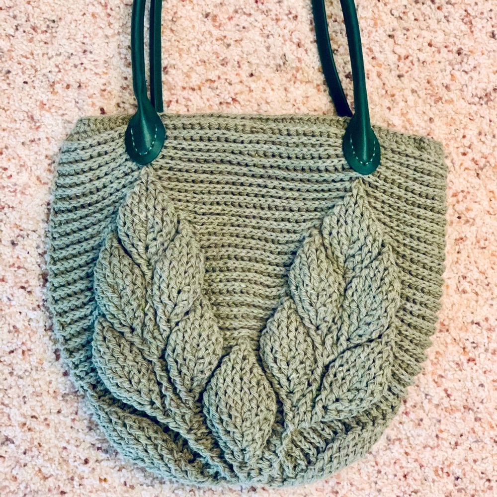 Hand Knitter Sage Green Purse